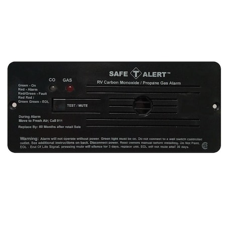 Mti Industries MTI Industries MTI35-742-BL 12V Flush Mount Hard Wire Combination Carbon Monoxide & Propane Alarm; Black MTI35-742-BL